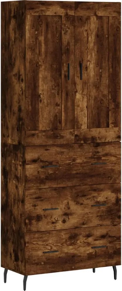 vidaXL füstös tölgy színű szerelt fa magasszekrény 69,5 x 34 x 180 cm