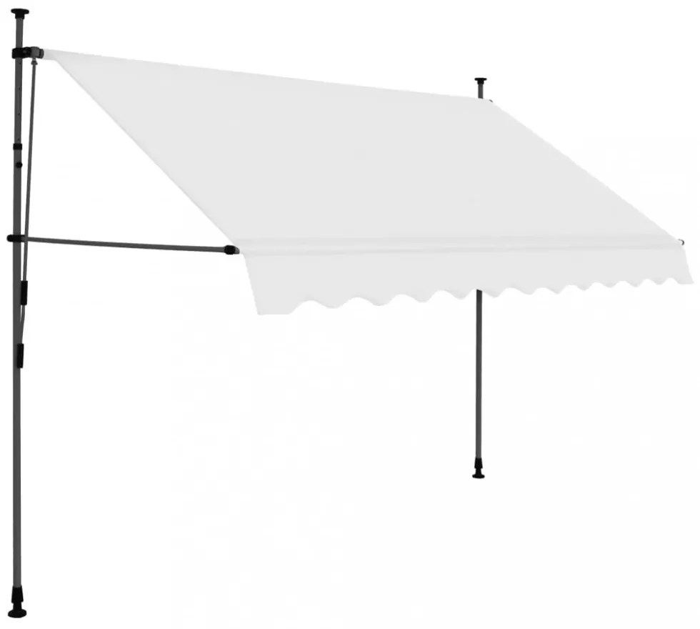 krémszínű kézzel kihúzható LED-es napellenző 250 cm