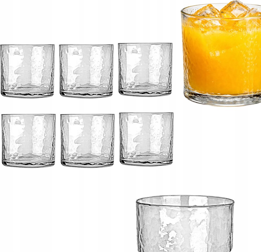 Whisky Vízpohár Készlet 380 ml 6 db-os dekoratív üveg szett