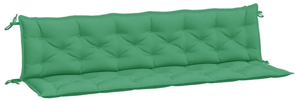 2 db zöld oxford szövet kerti padpárna 200 x 50 x 7 cm
