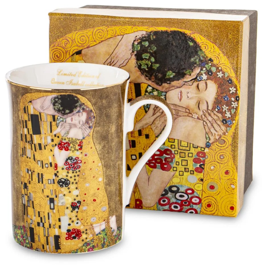 Porcelán bögre többszínű 10x10x7,5 cm Klimt: A csók