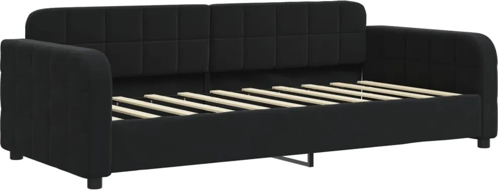vidaXL fekete bársony kanapéágy 90 x 190 cm