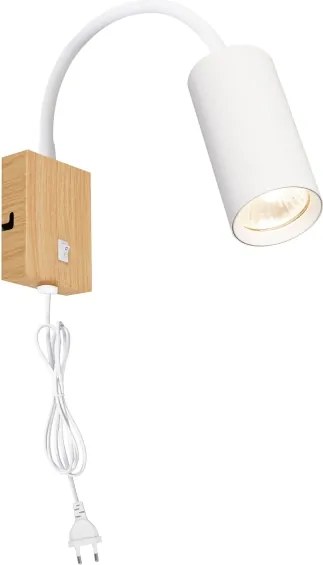 Brilagi - Állítható fali lámpa SELE 1xGU10/30W/230V fehér/tölgy dekor