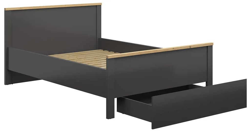 Franciaágy 140 cm Hesen LOZ1S/140 (grafit + artisan tölgy). 1062511