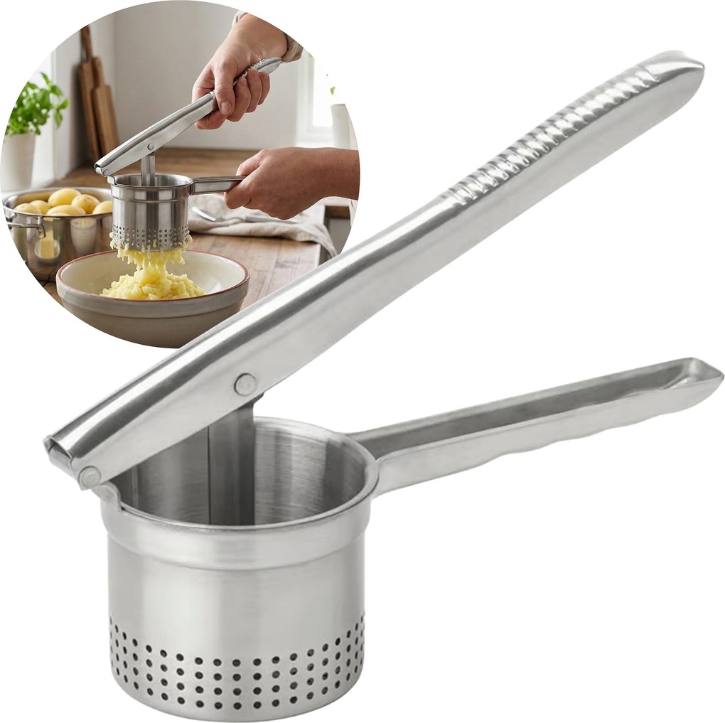 Idealisk Burgonyaprés, Rozsdamentes Acél, kézi pürésítő Ikea