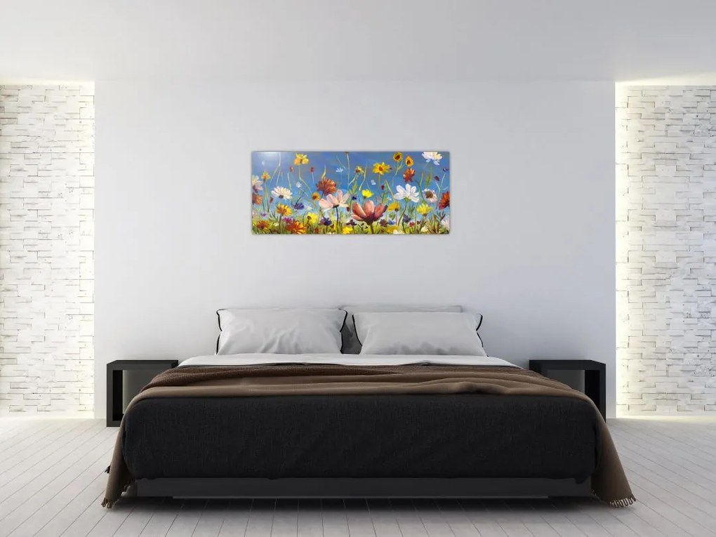 Festett kép egy virágzó rét (120x50 cm)