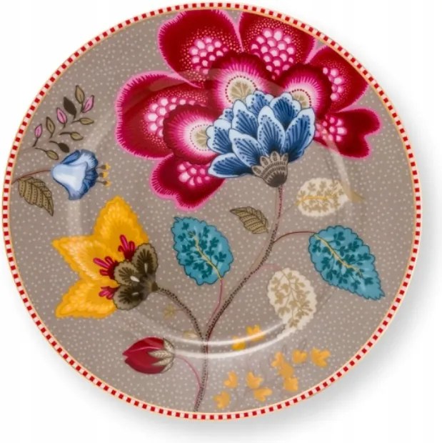 Desszert tányér Blooming Tales Fantasy Khaki PiP Studio, 17 cm