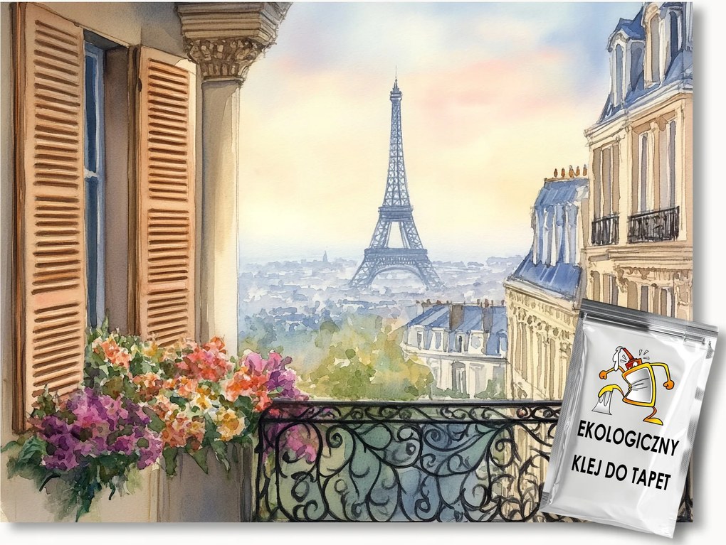 Fotótapéta Flizelina Terasz Erkély Franciaország Párizs Eiffel-torony 150x105 ragasztó