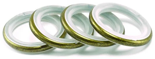 Fém függönykarika + műanyag fém rúd védőkarika antik arany 10 db