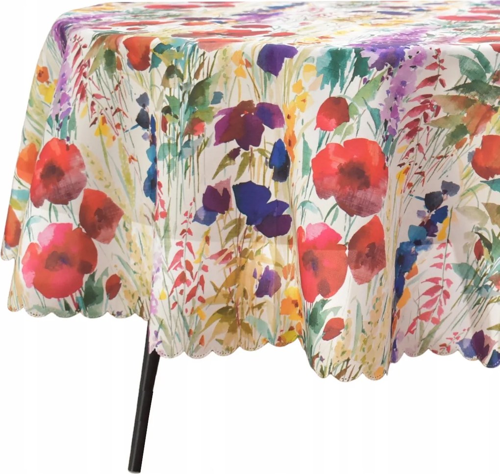 Abrosz Foltálló Ovális 130X320 CM Fehér Virágos Rét Ovális