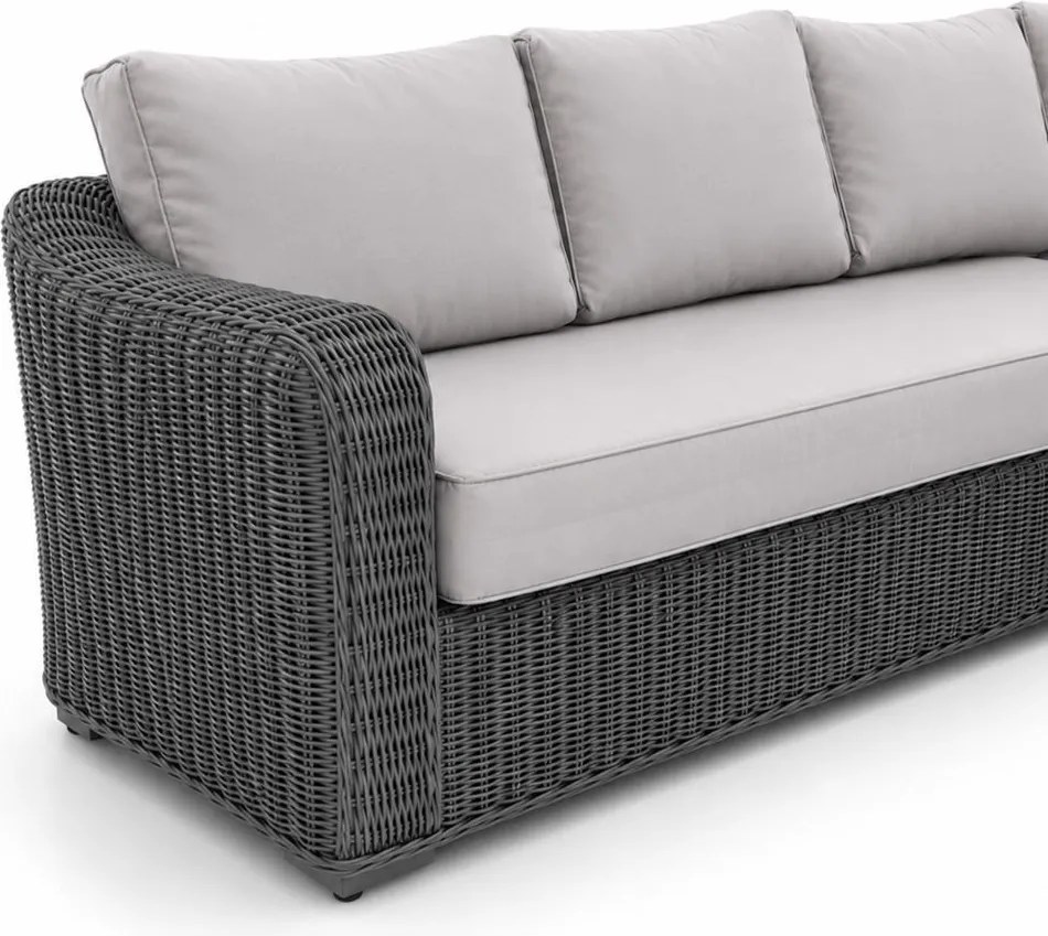 AVENBERG LIDO kerti rattan sarokgarnitúra, szürke