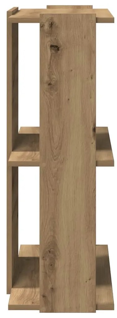 3 szintes kézműves tölgy szerelt fa könyvespolc 60x30x80 cm