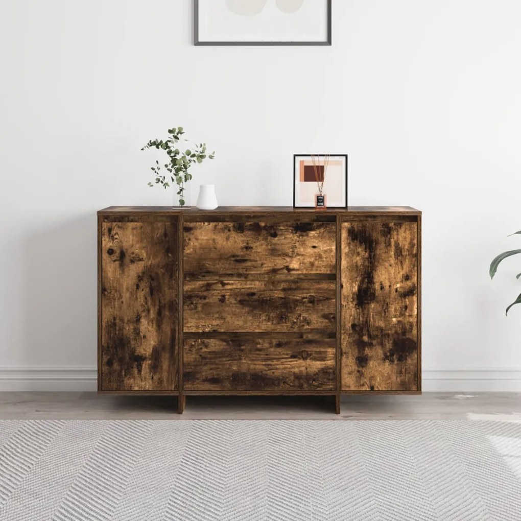 Füstölt tölgy oldalszekrény 120x41x75 cm Mérnöki fa