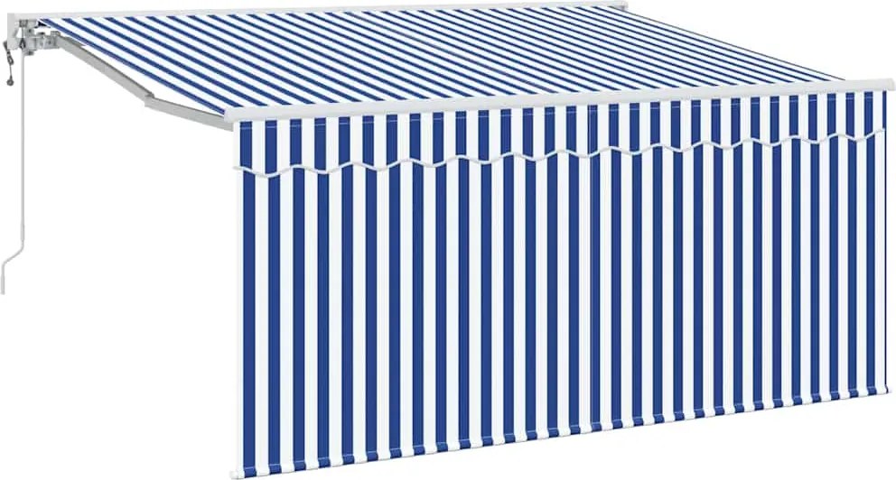 vidaXL Behúzható napellenző Kék és Fehér 300 x 200 cm