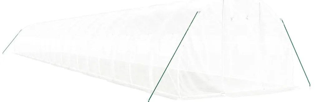 fehér acélvázas melegház 60 m² 20x3x2 m