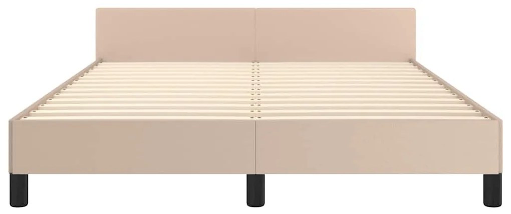 kávészínű ágykeret fejtámlával matrac nélkül 140x190 cm