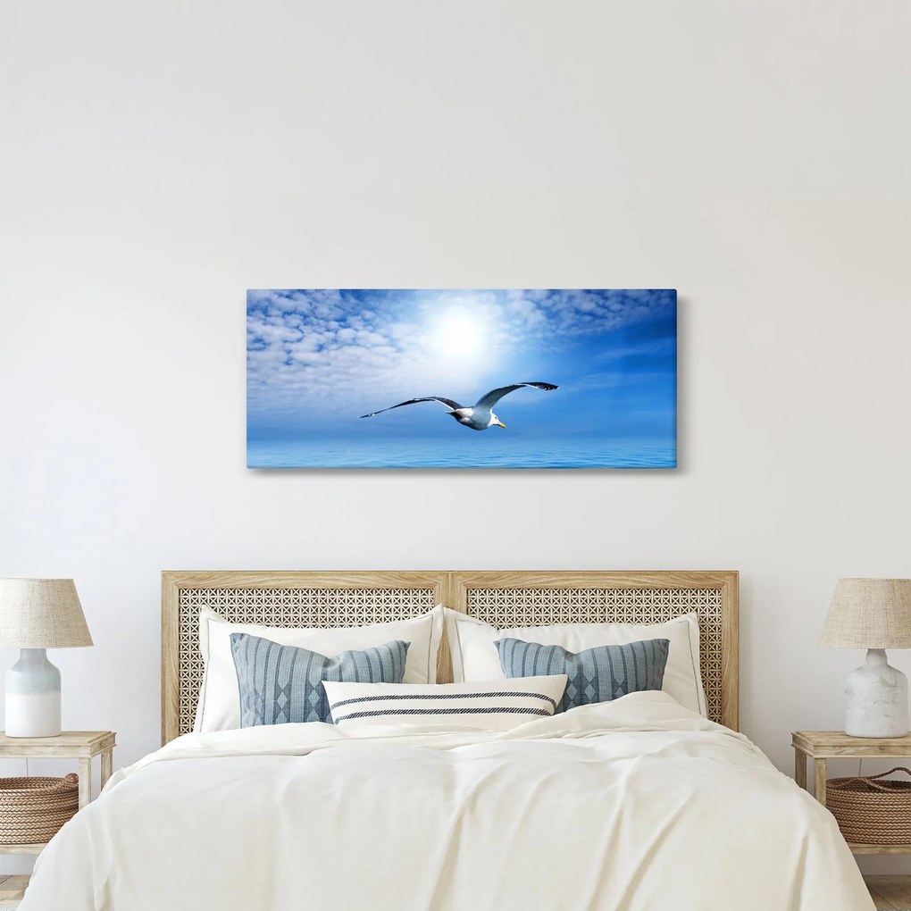 Kép - Sirály a tenger felett (120x50 cm)