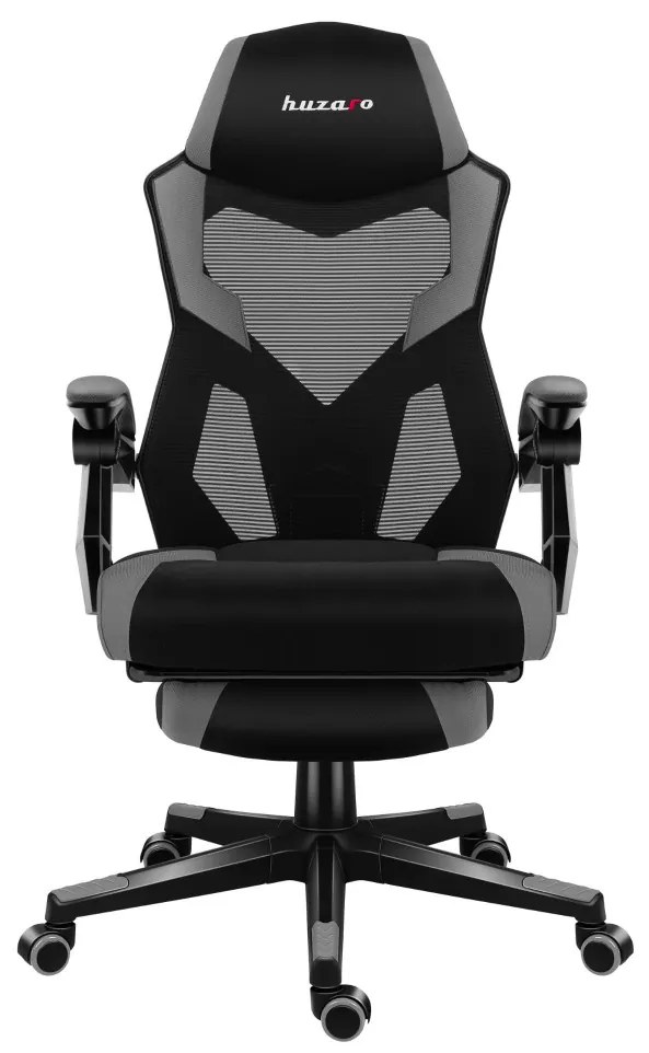 Gamer szék lábtartó, lélegző anyag, ergonómikus kartámaszok, Grey