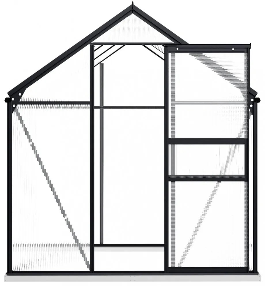 vidaXL antracitszürke melegház alumíniumalapzattal 3,61 m²