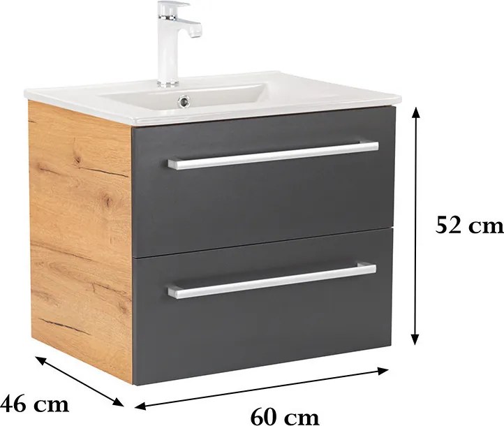 Vario Clam 60 Fürdőszoba alsó szekrény mosdóval