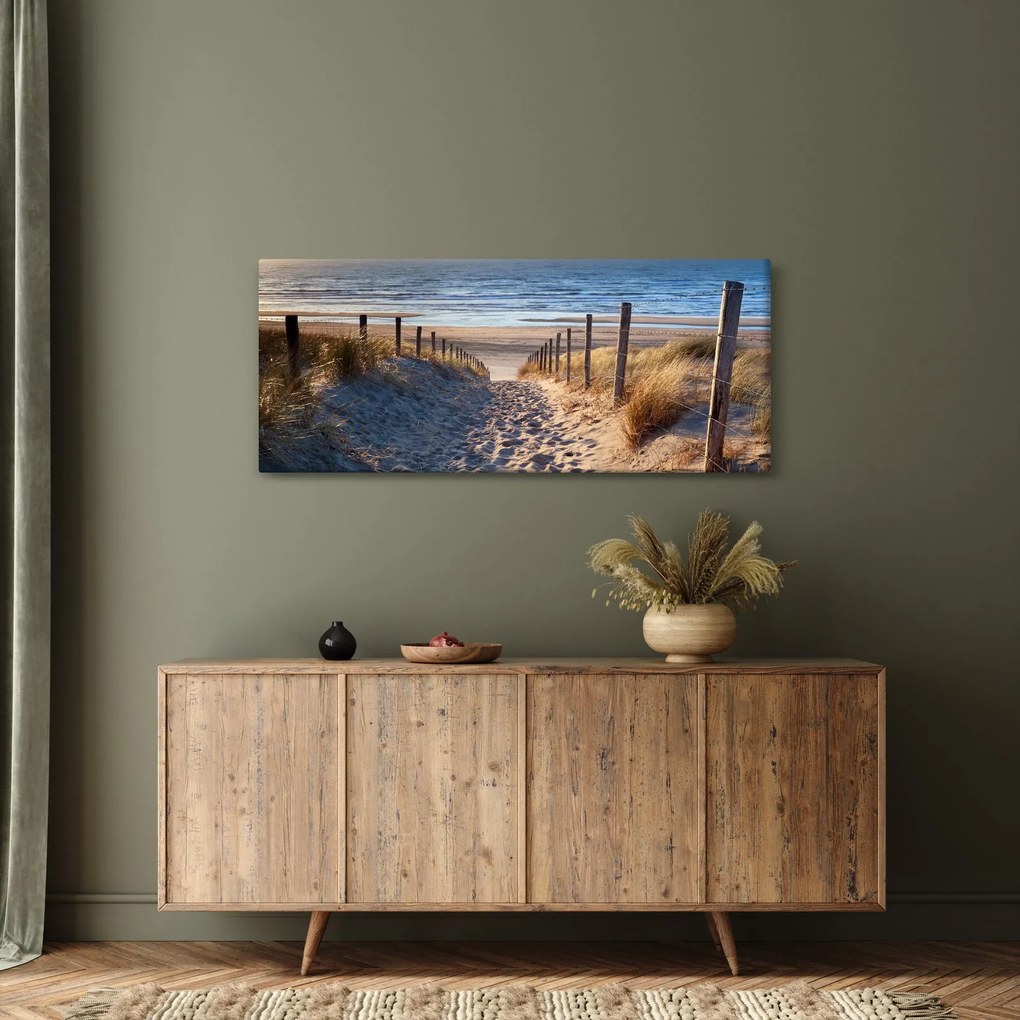 Kép - Út az északi-tengeri strandra, Hollandia (120x50 cm)