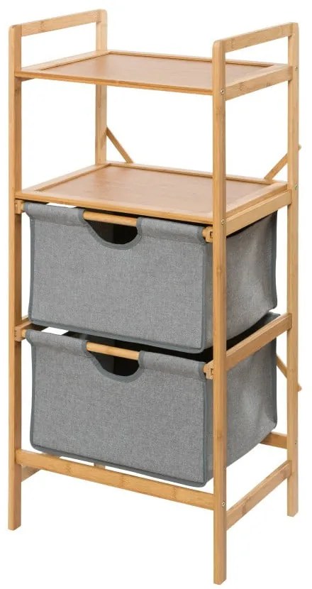 Szürke-barna bambusz fürdőszobai polcos állvány 44x96 cm Bahari – Wenko