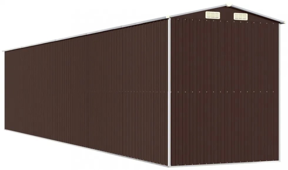 sötétbarna horganyzott acél kerti fészer 192 x 938 x 223 cm