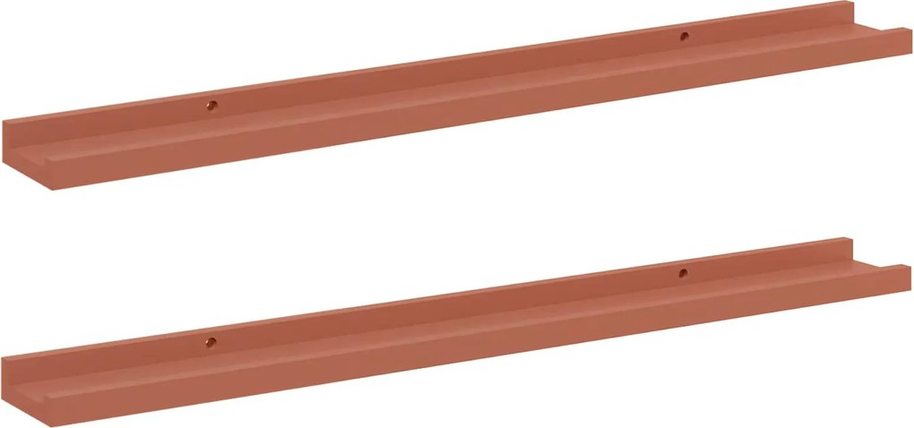 vidaXL Falpolc polcokkal tárolóval 2 pcs Piros 80 x 9 x 3 cm Faanyag