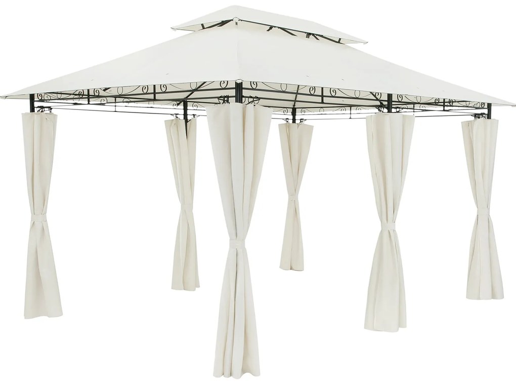 Casaria® Kerti pavilon Topas 4x3 - krém