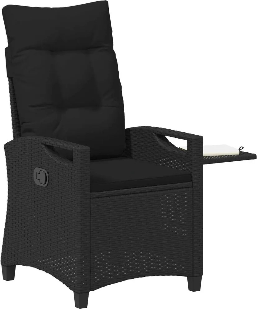 Fekvő Kerti Szék Fekete 56 x 60 x 112 cm polirattan