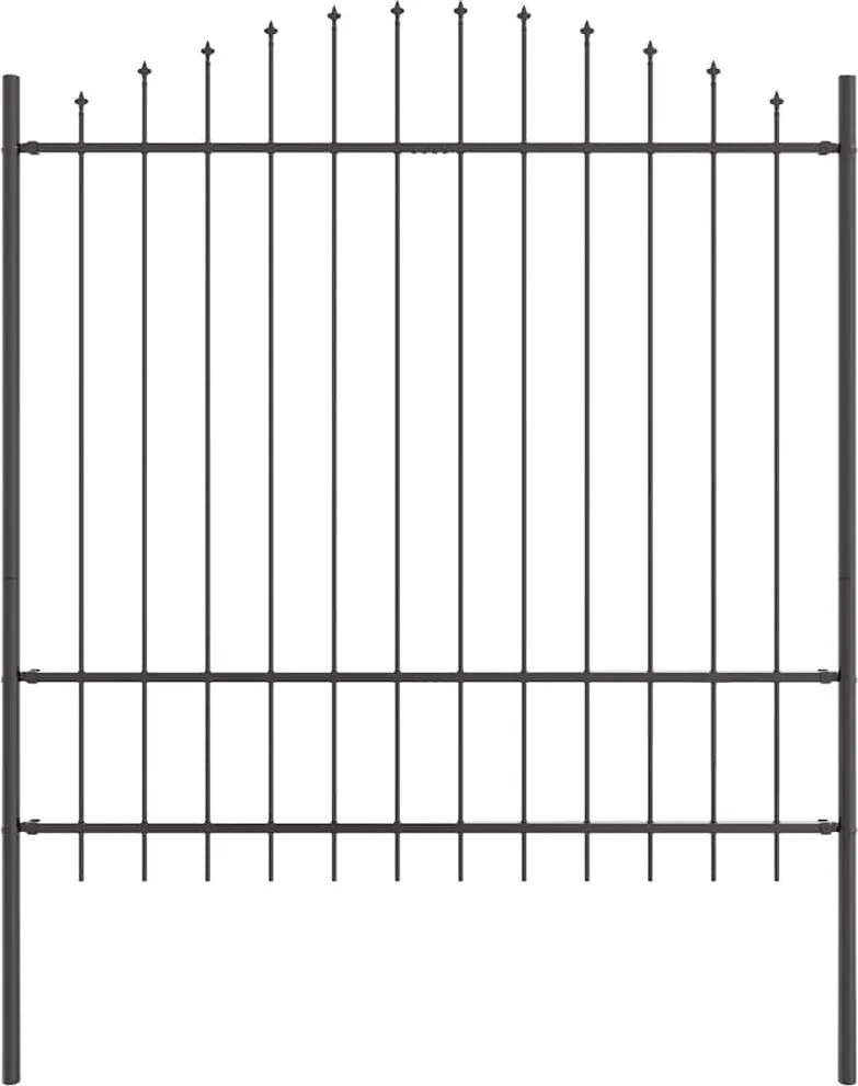 vidaXL Kerti Kerítés Szürke 170 x 215 cm Porszórt acél