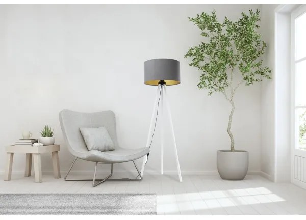 Állólámpa STANDART 1xE27/60W/230V szürke/fehér