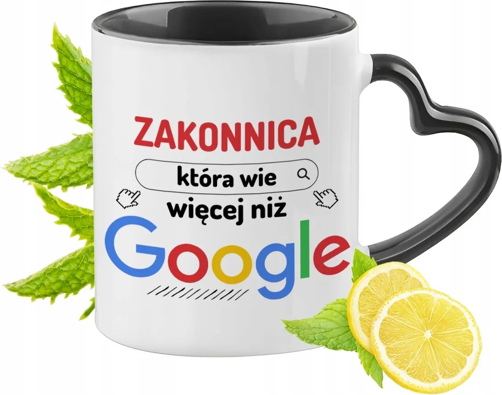 Apácáknak Fekete Bögre Szív Alakú Füllel Ajándék