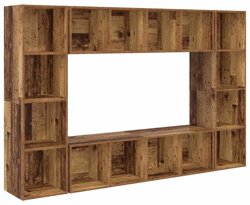 TV szekrény 4 pcs Barna 37 x 37 x 142.5 cm Faanyag