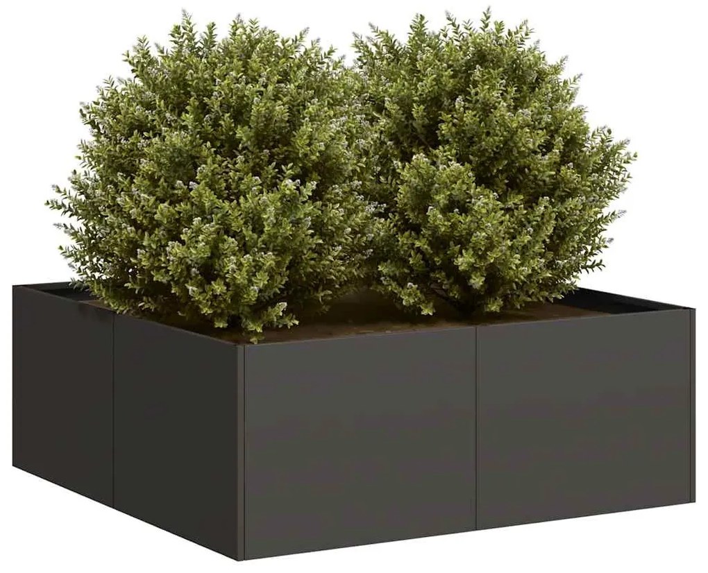 ültetvény fekete 80x80x30 cm acél