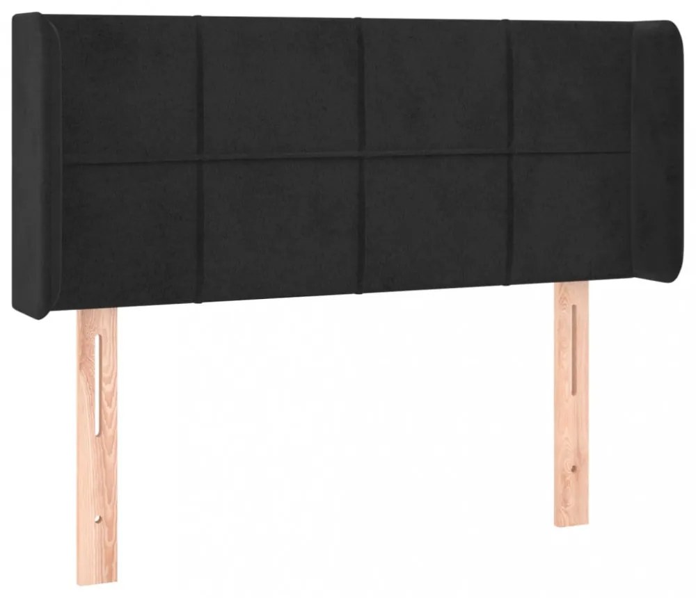 fekete bársony LED-es fejtámla 83 x 16 x 78/88 cm