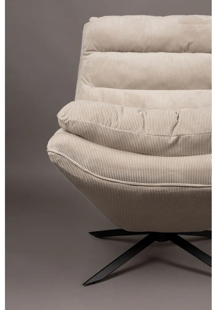 Fehér bársony fotel Vince – Dutchbone