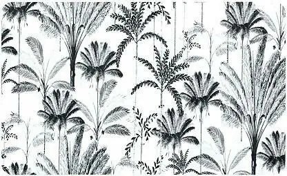 Diatomit szőnyeg 45x75 cm fehér pálmafák