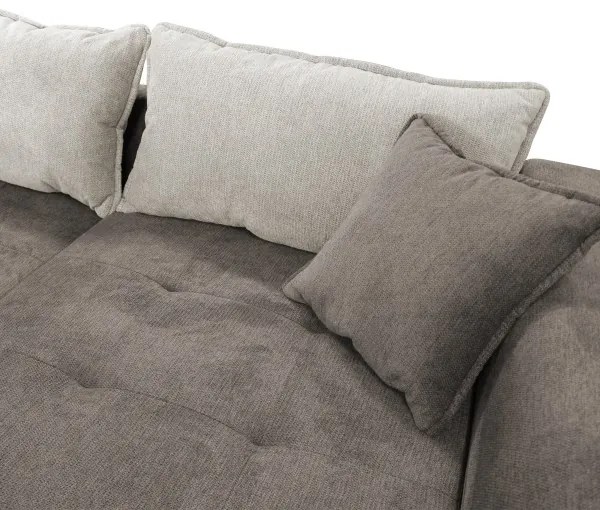 Kihúzható LAGOA L-alakú jobb oldali sarokgarnitúra tárolóval taupe/szürke