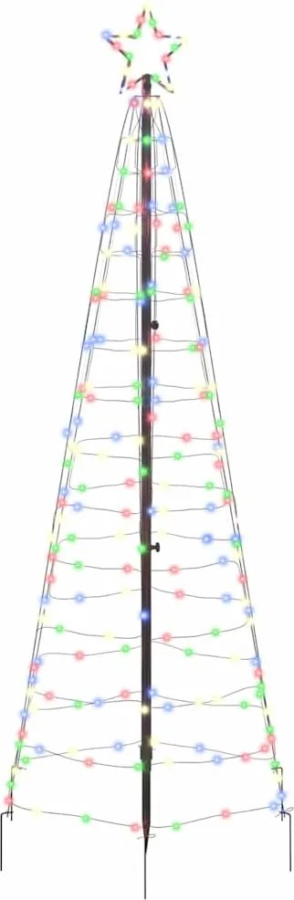 vidaXL LED Karácsonyfák talajráccsal 390 LED-del Sokszínű 250 cm Vas