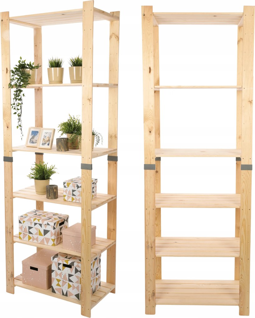 Könyvespolc játékpolc fa könyvespolc kamra 230cm Fenyő