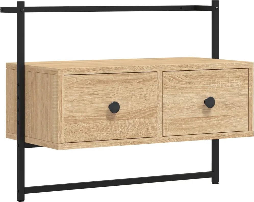 vidaXL sonoma tölgy szerelt fa fali TV szekrény 60,5x30x51 cm