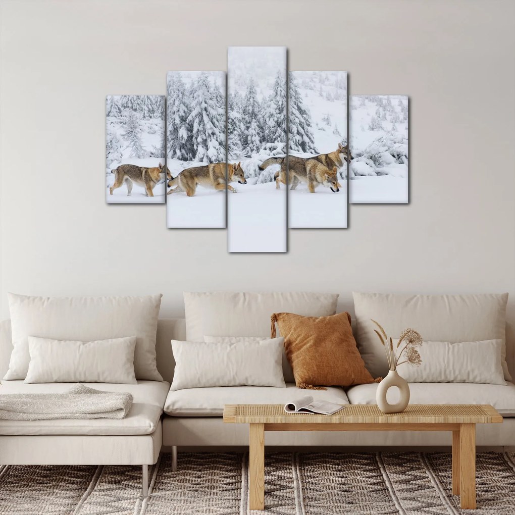 Kép - Farkasok a hegyekben (150x105 cm)