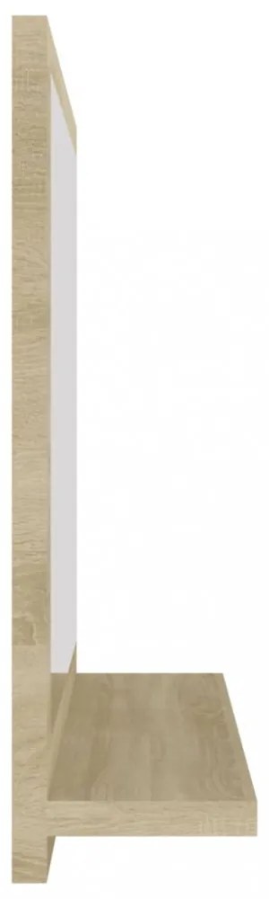 sonoma tölgy színű szerelt fa fürdőszobai tükör 40x10,5x37 cm