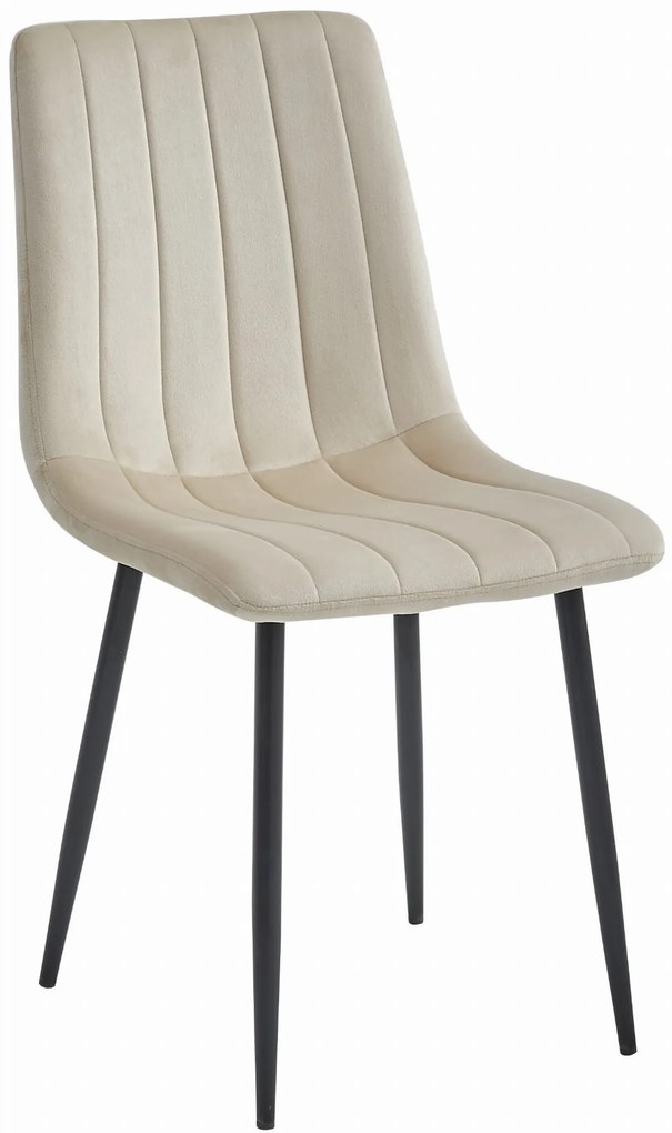 AKCIÓ Bézs bársony szék LAVA fekete lábakkal II. osztály