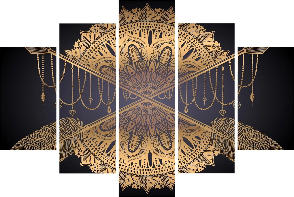 Kép - Arany mandala nyilakkal (150x105 cm)