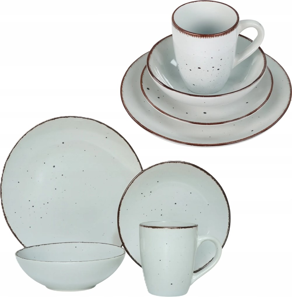 Étkező készlet Livello 6 személyes, 24 darabos szett, tányérok, bögrék, szürke