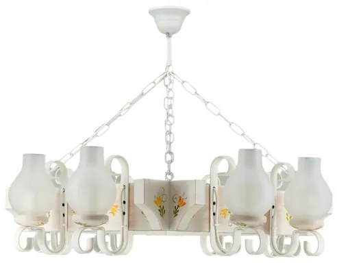 Brilagi - Láncos csillár QUEEN 8xE14/40W/230V bükk/krémszínű