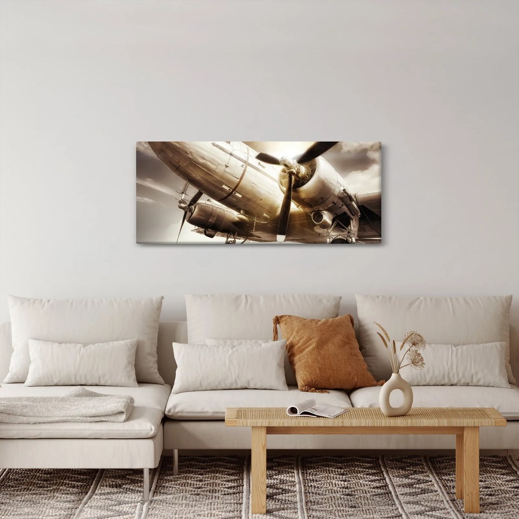 Egy repülőgép képe (120x50 cm)