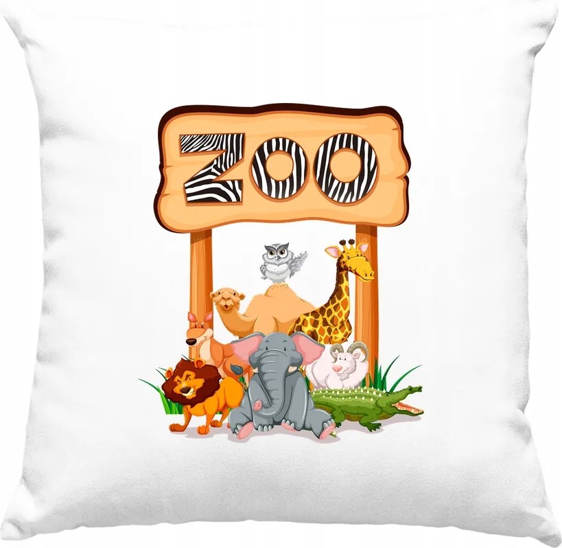 Állatkerti párna Állatok 1 Fehér